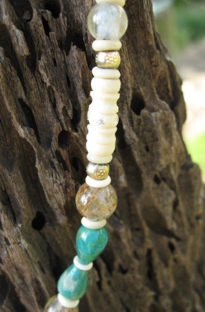 Jade, Gold/Silver Beads Amulet Chain