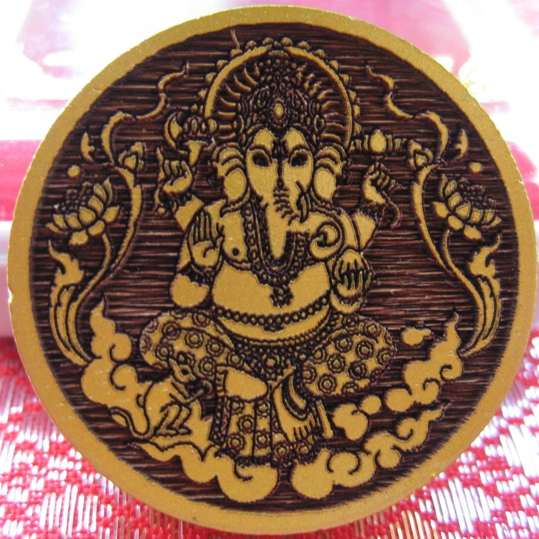 Small Ganesh Amulet wood carved