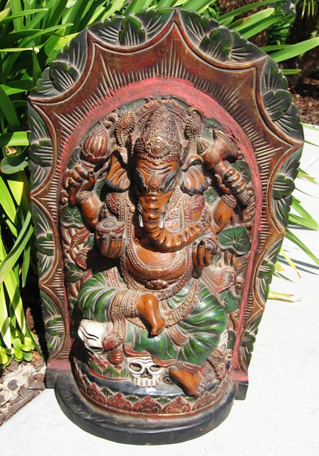 Hand Carved Ganesh Wall Hanging from Bali