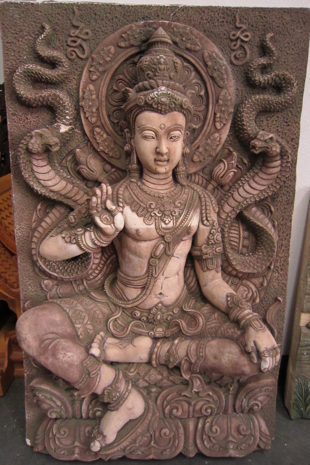Vishnu on Naga Sandstone Panel