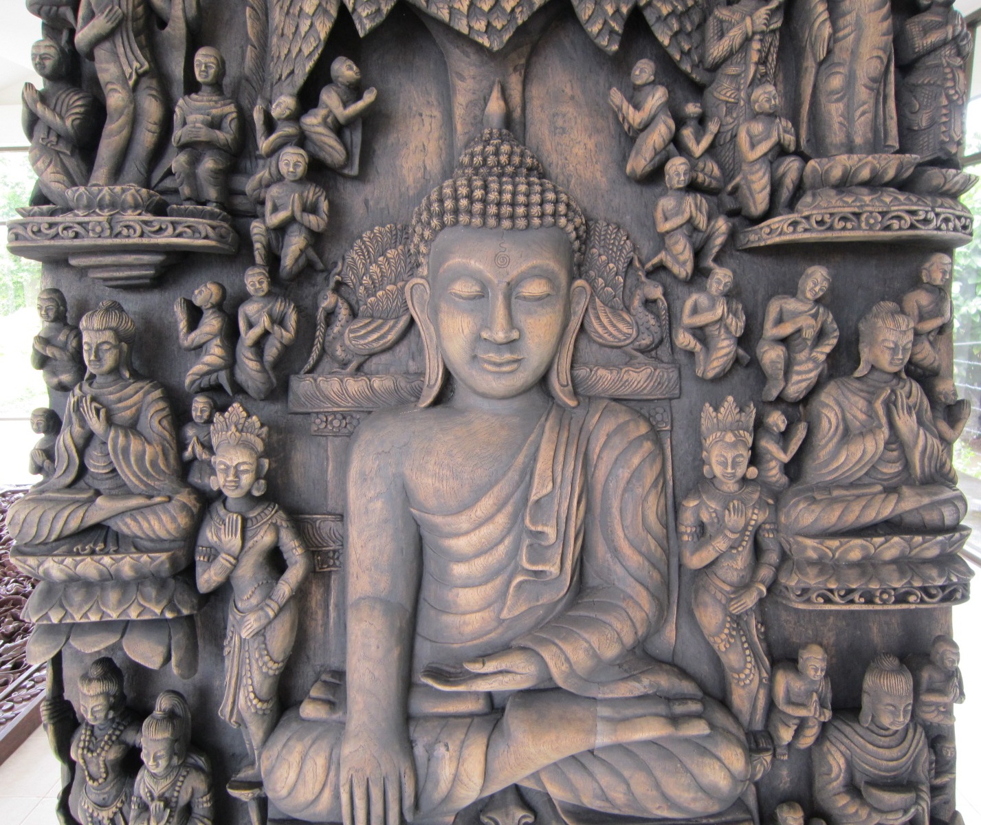 Buddha's Life Solid Teak Panel