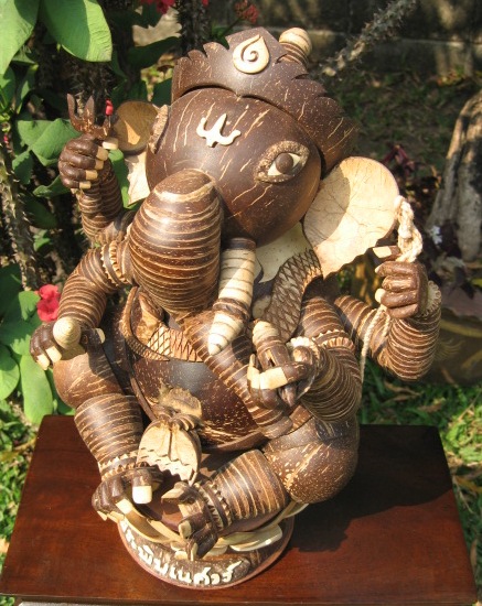 One Eyed Coconut Ganesh Statue