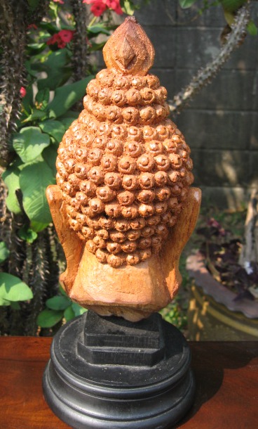 Hand Carved Buddha Head from Meatless Coconut