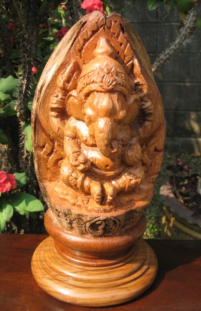 Hand Carved Ganesha statue  from Meatless Coconut