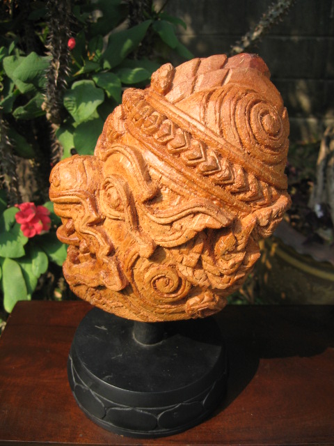 Hand Carved Hanuman Head statue  from Meatless Coconut