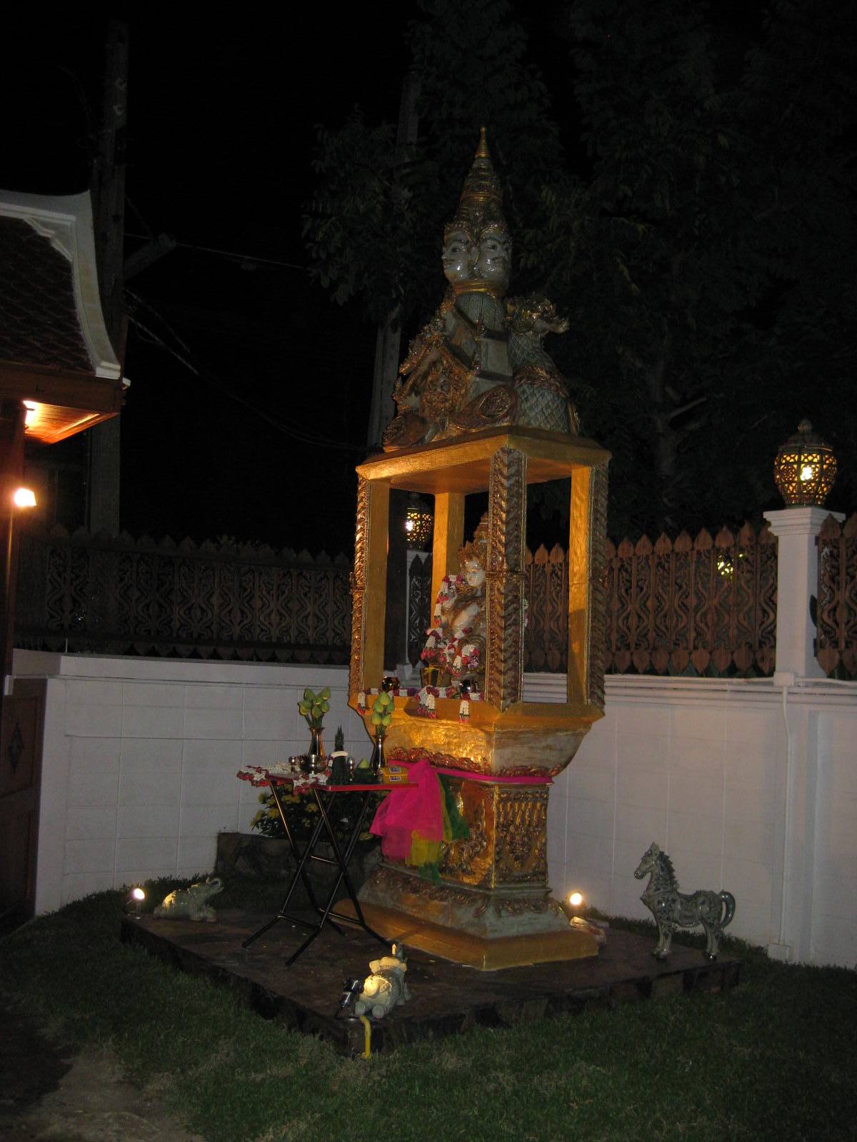Night View of Pra Prom Statue