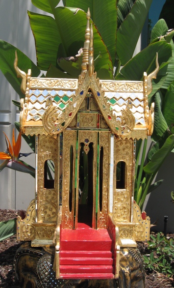 24 kt Gold Leaf Thai Spirit House Square