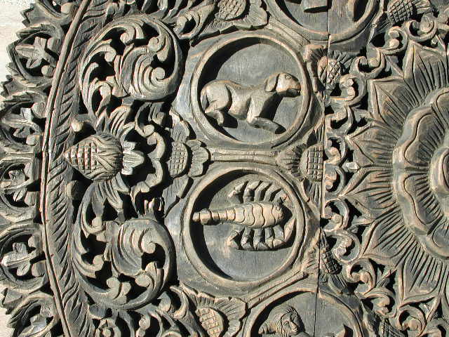 3' zodiac Thai teak wood panel