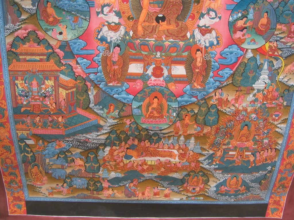 Buddha's Life Tibetan Thangka