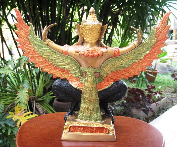 Garuda Colored Brass Statue
