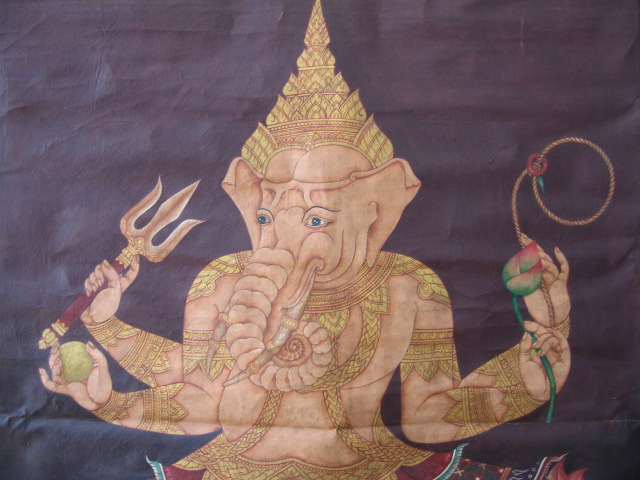 Ganesh on lotus  Painting Thailand