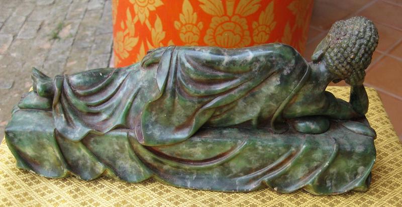 Hand Carved Reclining "Tuesday" Buddha