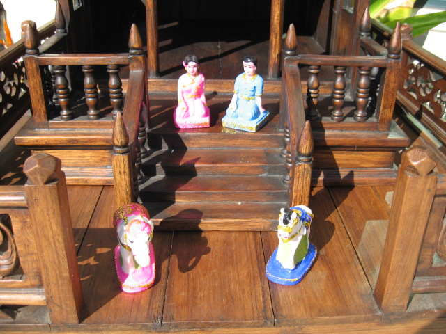 Set of Thai Teak Wood Spirit House