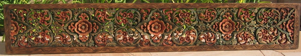 1'x6' Floral Teak Wood Panel