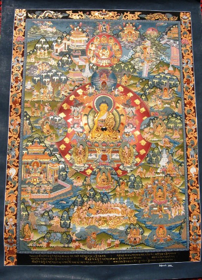 Buddha's Life Thangka from Nepal